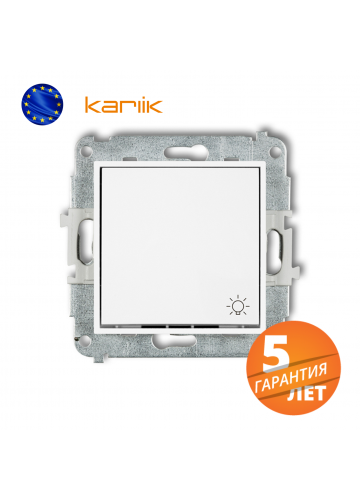 Выключатель кнопочный 10А Karlik MINI, белый (MWP-5)