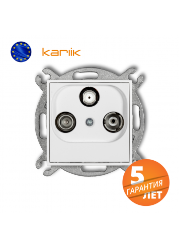 Розетка RTV-SAT 1,5 ДБ оконечная Karlik Mini, белый (MGS)