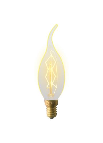 Декоративная лампа накаливания Uniel Vintage IL-V-CW35-60/GOLDEN/E14 ZW01, форма «свеча на ветру» (UL-00000483)