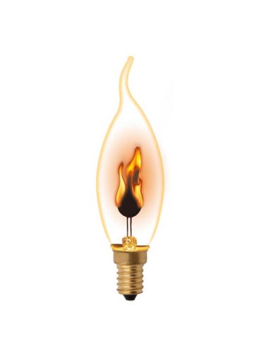 Декоративная лампа UNIEL с имитацией эффекта пламени свечи IL-N-CW35-3/RED-FLAME/E14/CL, свеча на ветру (UL-00002982)