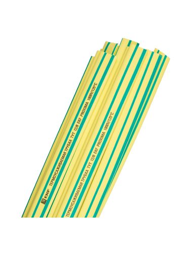 Термоусаживаемая трубка ТУТ нг 10/5 желто-зеленая в отрезках по 1м EKF PROxima (tut-10-yg-1m)